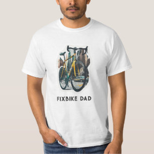 フィックスバイクパパ。ファーザーズエクストリームバイク。自転車乗り Tシャツ