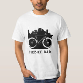 フィックスバイクパパ。父親のための黒い自転車。自転車乗り Tシャツ