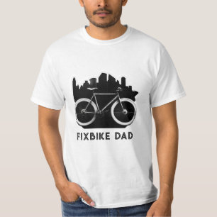 フィックスバイクパパ。父親のための黒い自転車。自転車乗り Tシャツ