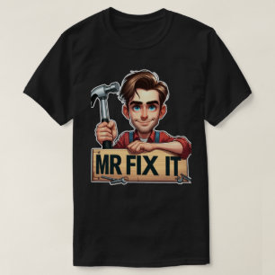 フィックス氏とハンマーを持った漫画の手描き師 Tシャツ