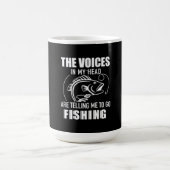 フィッシャーの声が魚釣り コーヒーマグカップ (中央)