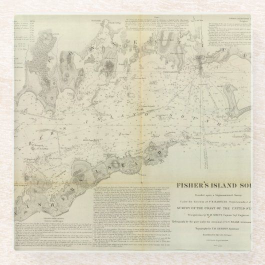 フィッシャーの島の音 ガラスコースター (正面)