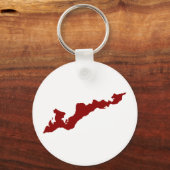 フィッシャーアイランドキーチェーン – 赤 キーホルダー (正面)