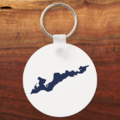フィッシャーアイランドキーチェーン – 青 キーホルダー (正面)