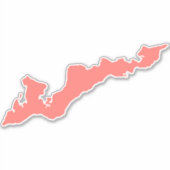 フィッシャーアイランドシルエットデカールシール – ピンク シール (正面)