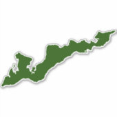 フィッシャーアイランドシルエットデカールシール – 緑 シール (正面)