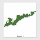 フィッシャーアイランドシルエットデカールシール – 緑 シール (シート)