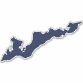 フィッシャーアイランドシルエットデカールシール – 青 シール (正面)