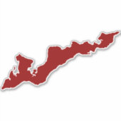 フィッシャーアイランドシルエットデカールステッカー – 赤 シール (正面)