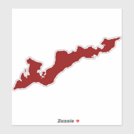 フィッシャーアイランドシルエットデカールステッカー – 赤 シール