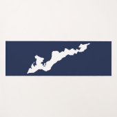 フィッシャーアイランドヨガマット – 白/青 ヨガマット (正面(横))