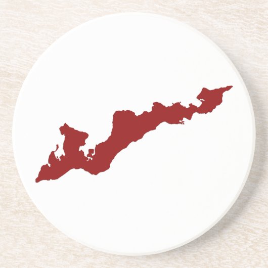 フィッシャーアイランドロゴコースター – 赤 コースター (正面)