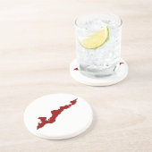 フィッシャーアイランドロゴコースター – 赤 コースター (側面)