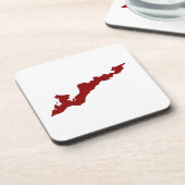 フィッシャーアイランドロゴコースター – 赤 コースター (左側)