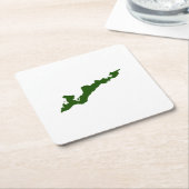 フィッシャーアイランドロゴ紙コースター – 緑 スクエアペーパーコースター (アングル)