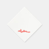 フィッシャーアイランドロゴ紙ナプキンス – サンゴ スタンダードカクテルナプキン (角)