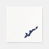 フィッシャーアイランドロゴ紙ナプキンス – 海軍 スタンダードカクテルナプキン (正面)