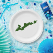 フィッシャーアイランドロゴ紙プレート – 緑 ペーパープレート (パーティー)