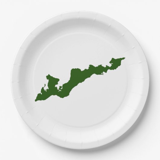 フィッシャーアイランドロゴ紙プレート – 緑 ペーパープレート (正面)