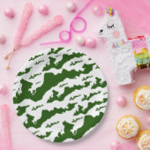 フィッシャーアイランドロゴ紙プレート – 緑/白 ペーパープレート (パーティー)