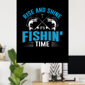 フィッシャーアートライズ&シャイン魚釣り時間 ポスター (ホームオフィス)