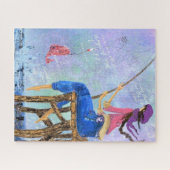フィッシャーガール – アートスケッチ抽象芸術シーフィッシュウーマン ジグソーパズル (横)