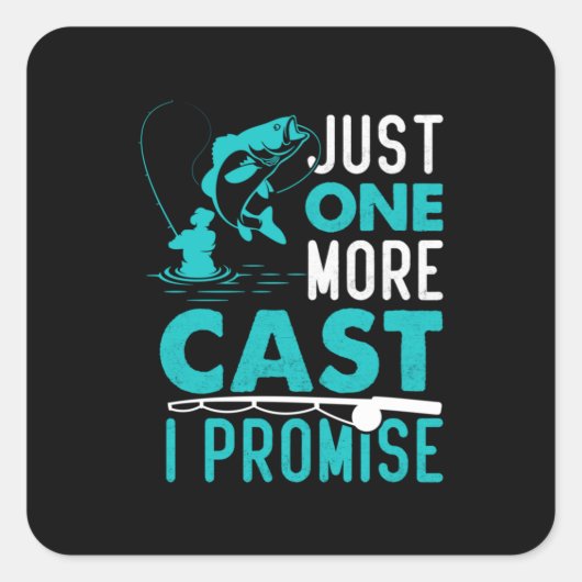 フィッシャーギフトあと1匹の魚を約束 スクエアシール (正面)