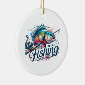 フィッシャーギフト好き魚釣り セラミックオーナメント (右)