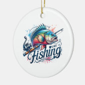 フィッシャーギフト好き魚釣り セラミックオーナメント (左)