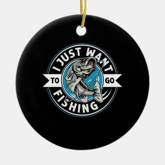 フィッシャーギフト行きたい魚釣り セラミックオーナメント (正面)