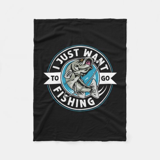 フィッシャーギフト行きたい魚釣り フリースブランケット (正面)