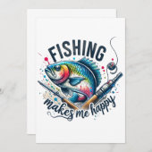 フィッシャーギフト魚釣りが嬉しい 招待状 (正面/裏面)