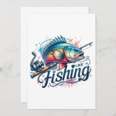 フィッシャーギフト 私は釣りが好き 招待状 (正面/裏面)