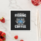 フィッシャーゴー魚釣りとコーヒーを飲む スタンダードカクテルナプキン (インサイチュ)