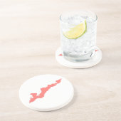 フィッシャーズアイランドロゴコースター – コーラルピンク コースター (側面)