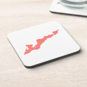 フィッシャーズアイランドロゴコースター – Coral Pink コースター (左側)