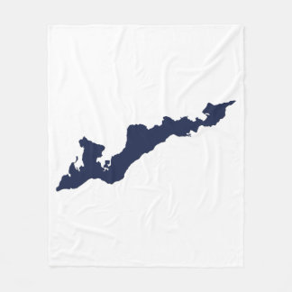 フィッシャーズアイランド フリースブランケット - 青/白 - 単品