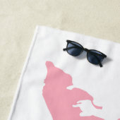 フィッシャーズ島ビーチタオル – ピンク/白 ビーチタオル (インサイチュ)