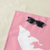 フィッシャーズ島ビーチタオル – 白/ピンク ビーチタオル (インサイチュ)