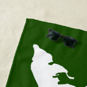 フィッシャーズ島ビーチタオル – 白/緑 ビーチタオル (インサイチュ)