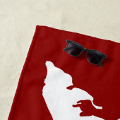 フィッシャーズ島ビーチタオル – 白/赤 ビーチタオル (インサイチュ)