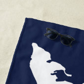 フィッシャーズ島ビーチタオル – 白/青 ビーチタオル (インサイチュ)