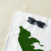 フィッシャーズ島ビーチタオル – 緑/白 ビーチタオル (インサイチュ)