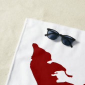 フィッシャーズ島ビーチタオル – 赤/白 ビーチタオル (インサイチュ)