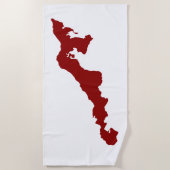 フィッシャーズ島ビーチタオル – 赤/白 ビーチタオル (正面)