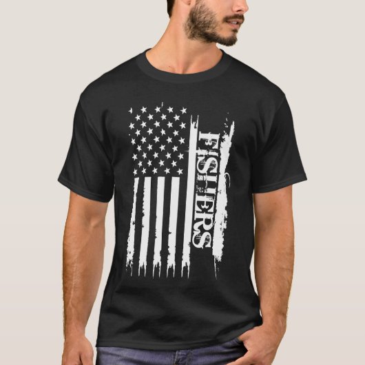 フィッシャーズ アメリカ合衆国 ディストressed アメリカ国旗 tシャツ (正面)