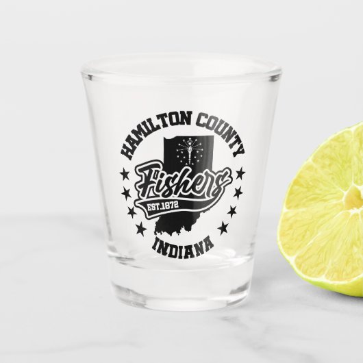 フィッシャーズ、インディアナ ショットグラス (正面)