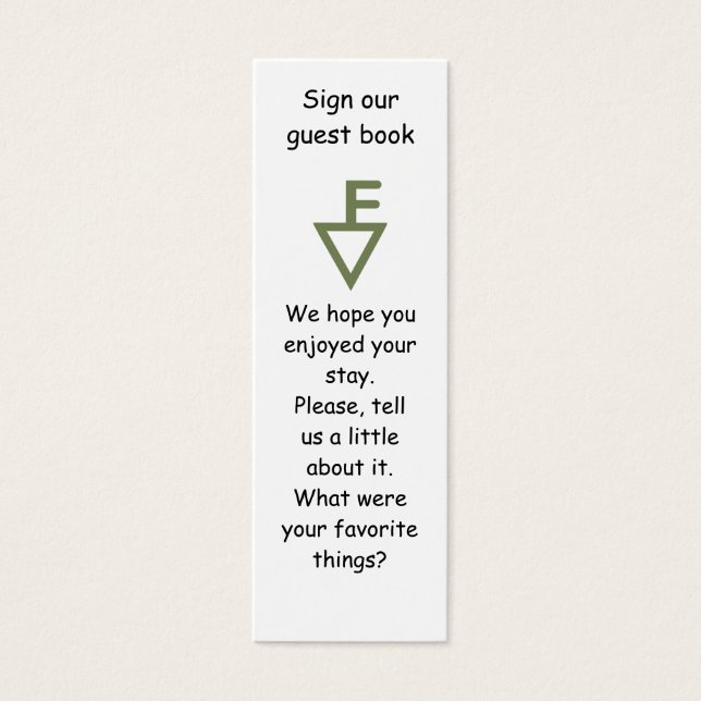 フィッシャーファミリーゲストブックマーカー (正面)