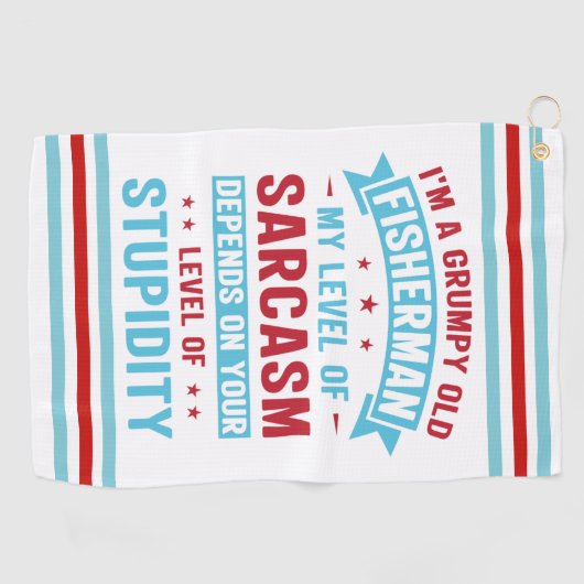 フィッシャーマンおもしろい皮肉ノベルティユーモアのギフト ゴルフタオル (横)