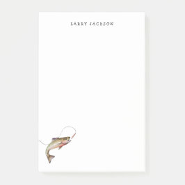 フィッシャーマンウォーターカラートラウトパーソナライズド ポストイット